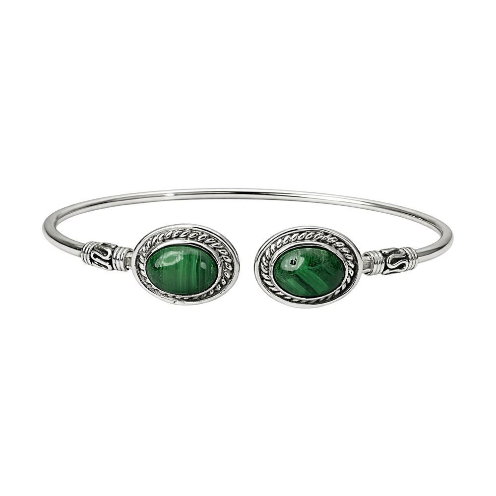 Silver-Plated Adjustable Boho Oval Cuff Bangle - image 2