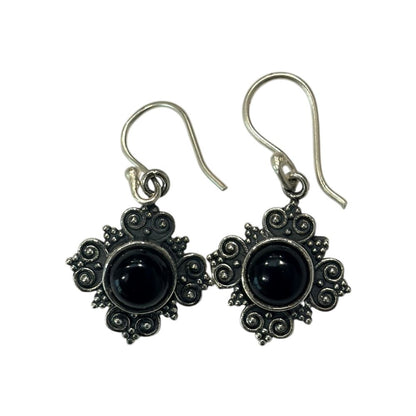 Silver-Plated Hanging Earwire Earrings (#04), 1x1cm