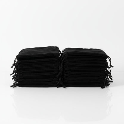 Velvet Pouches, Black, 7x5cm, Pack of 50