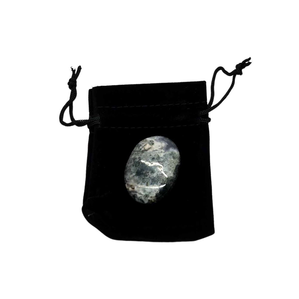 Worry Thumb Stone, Moss Agate