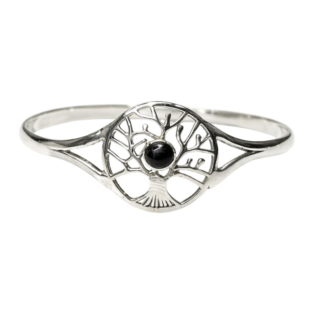 Silver-Plated Adjustable Tree of Life Cuff Bangle - image 6