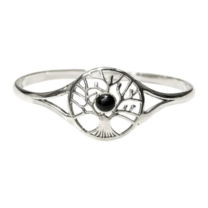 Silver-Plated Adjustable Tree of Life Cuff Bangle - image 6