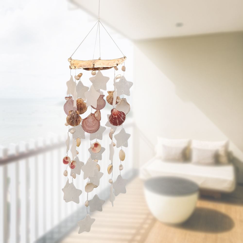 Capiz & Seashell Wind Chime, 55cm Hanging Height