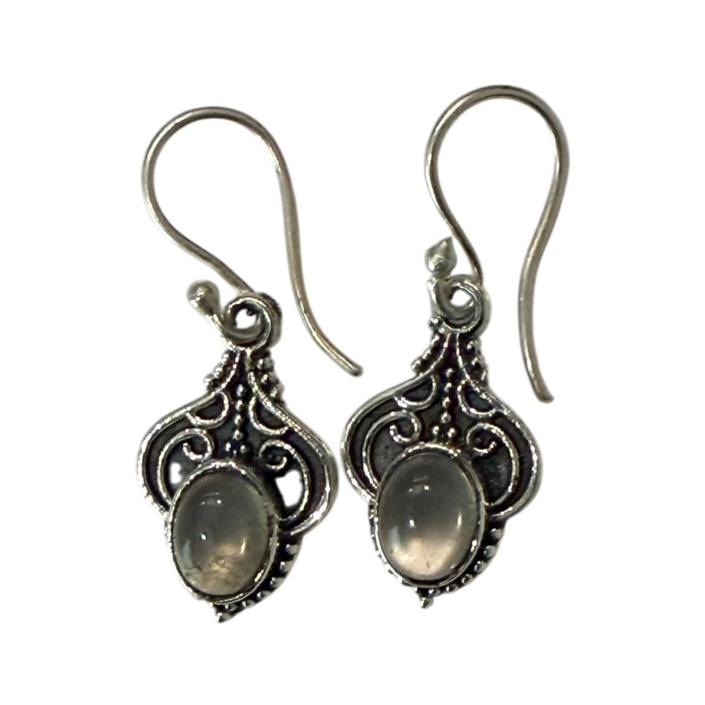Silver-Plated Hanging Earwire Earrings (#02), 2x1cm