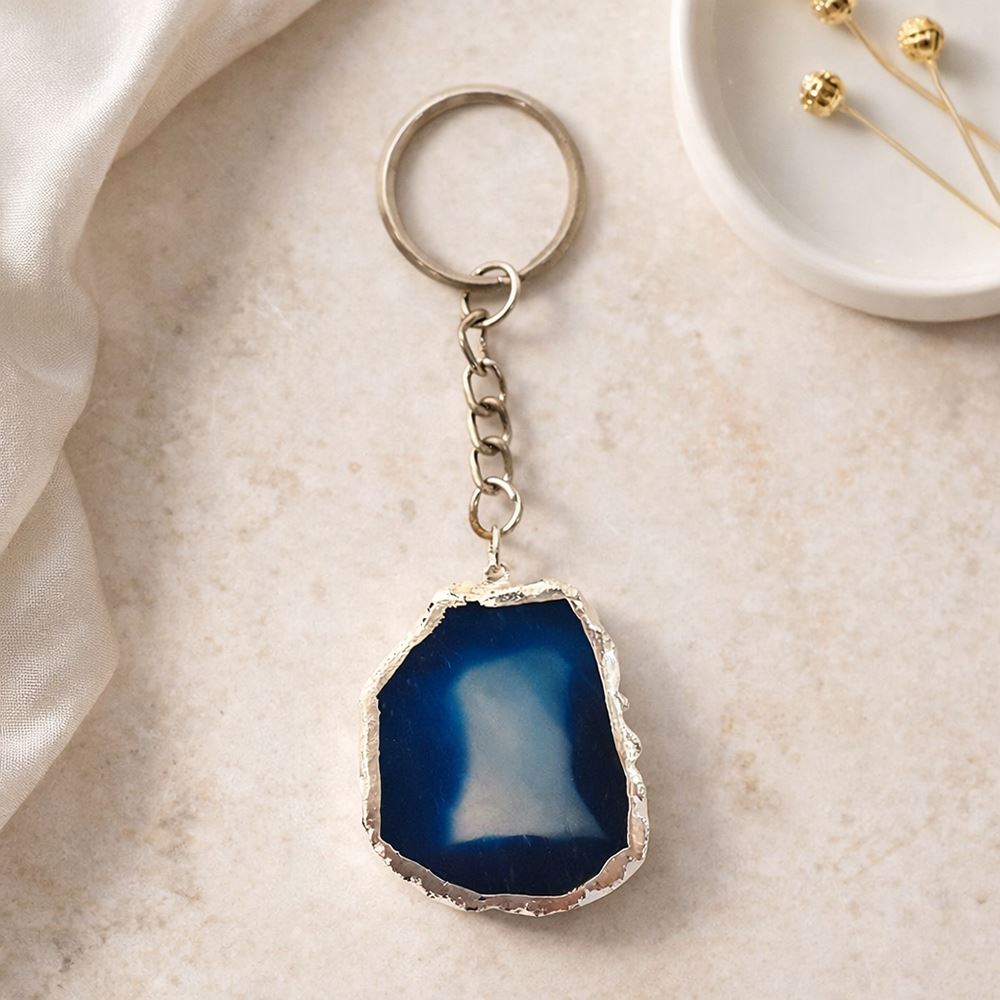 Agate Slice Keychain