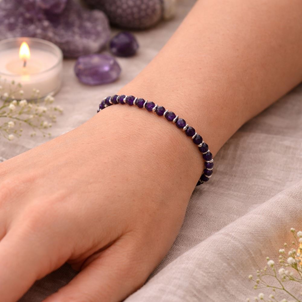 Silver Plated Stretch Bracelet with Gemstones - image 16