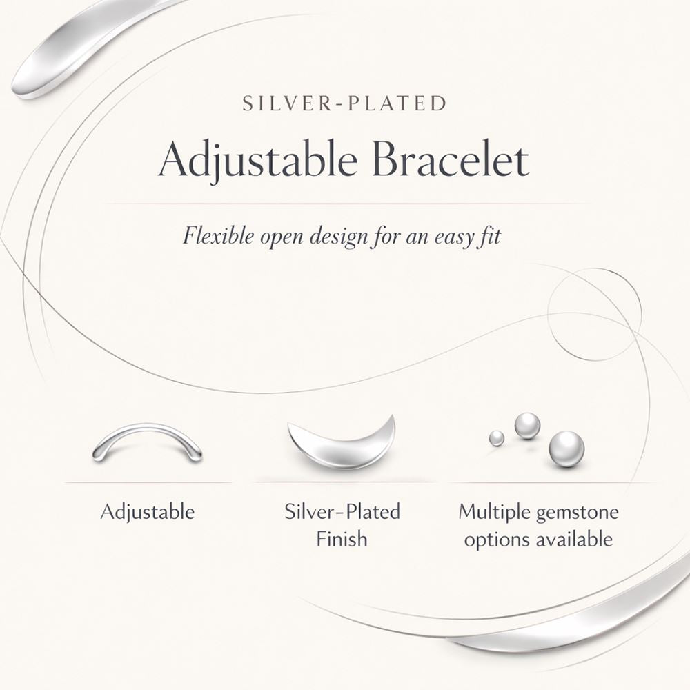 Silver Plated Adjustable Trinity Cuff Bangle - image 9