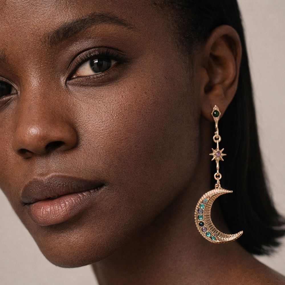 Star & Moon Drop Earrings