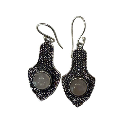 Silver-Plated Hanging Earwire Earrings (#07), 3x1.5cm