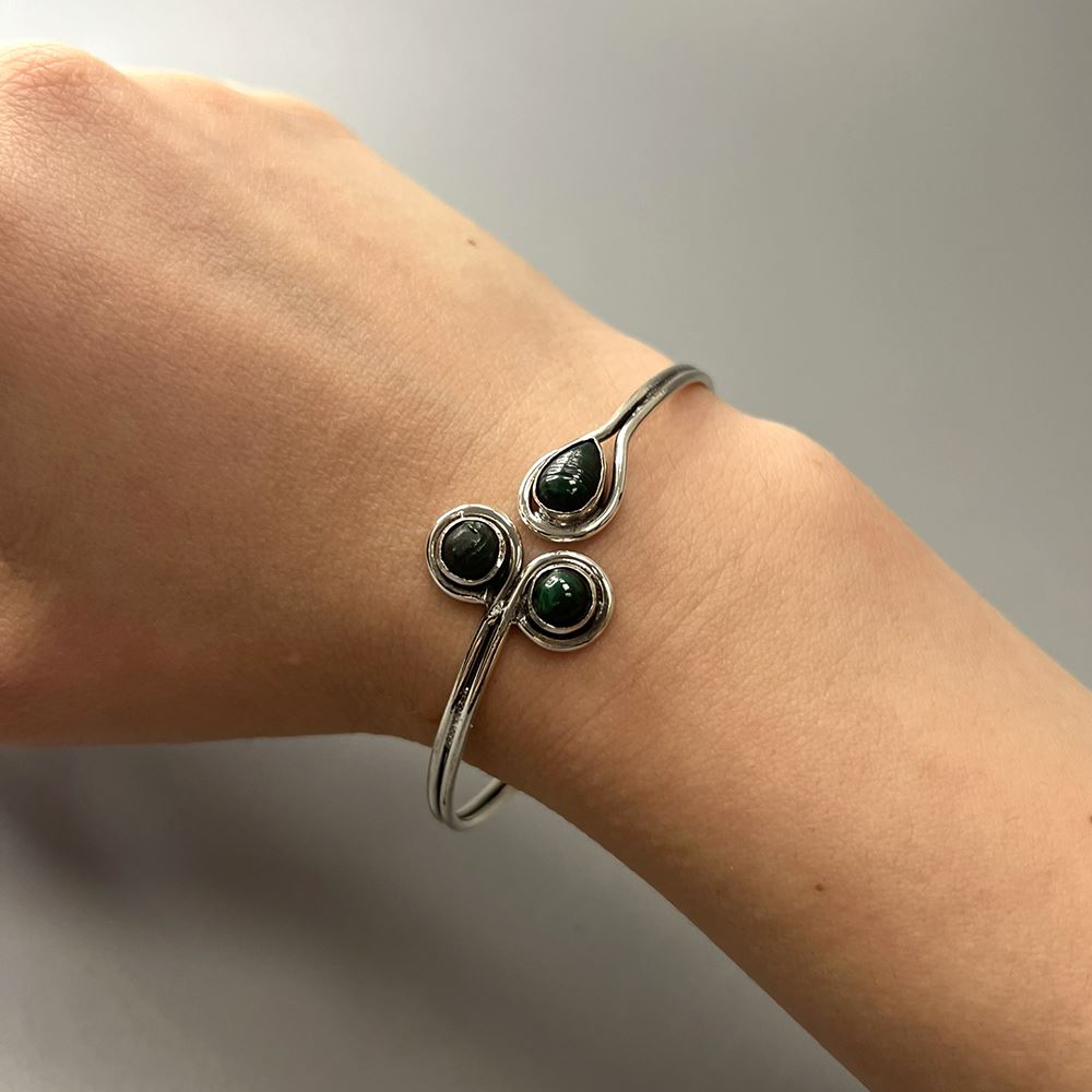 Silver Plated Adjustable Trinity Cuff Bangle - image 19