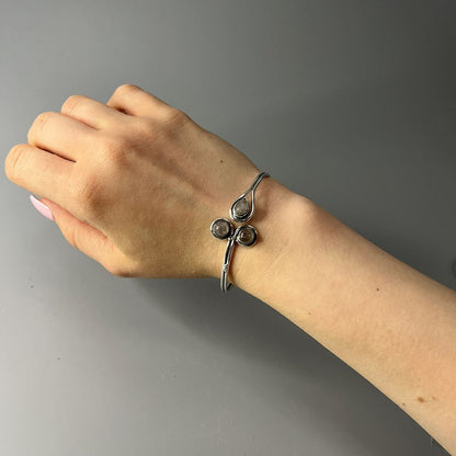 Silver Plated Adjustable Trinity Cuff Bangle - image 26