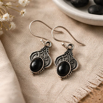 Silver-Plated Hanging Earwire Earrings (#02), 2x1cm