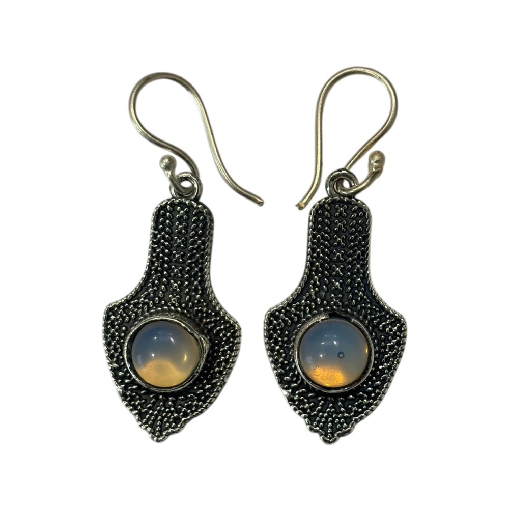 Silver-Plated Hanging Earwire Earrings (#07), 3x1.5cm