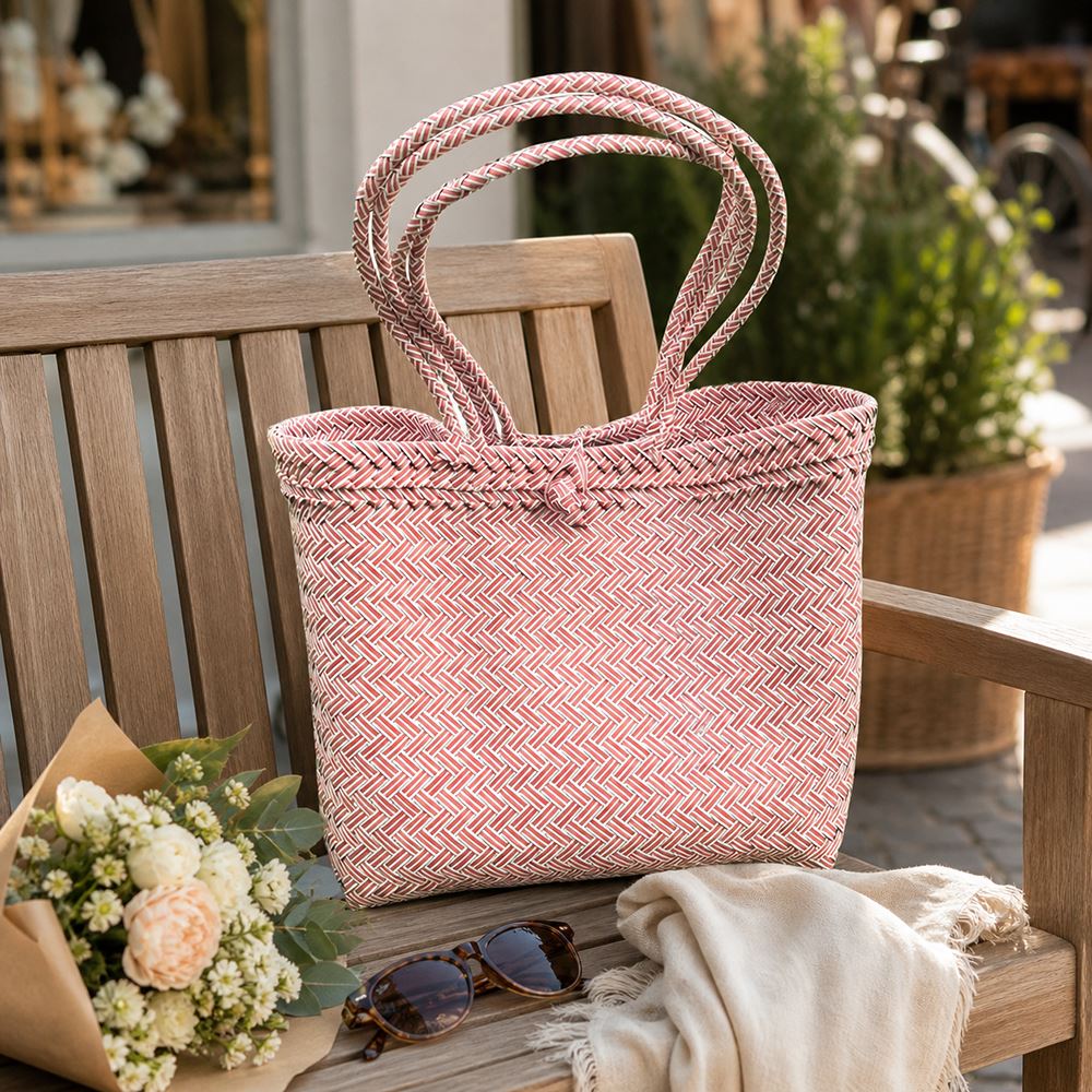 Recycled Plastic Woven Beach/Tote Long Strapped Bag, Large - image 21