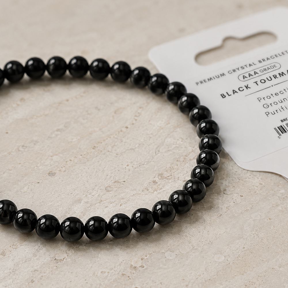 AAA Crystal Bracelet, 6mm, Black Tourmaline
