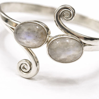 Silver-Plated Adjustable Oval Spiral Cuff Bangle - image 10