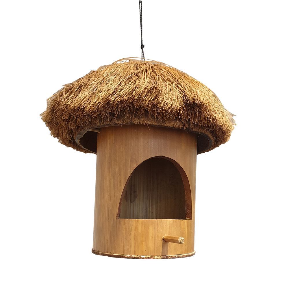 Bird Feeder/House, Bamboo, Approx 30cm Hanging Height