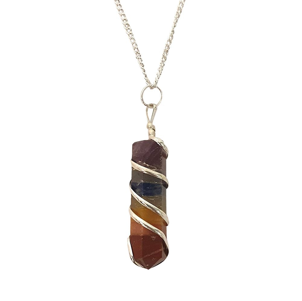 Wire Wrapped Pencil Pendant, Silver Chain - image 30