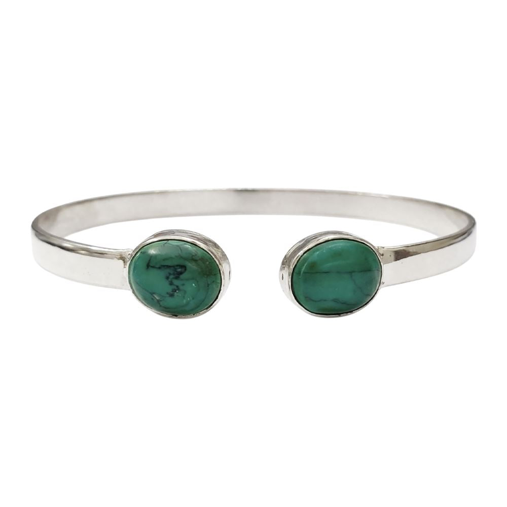 Silver-Plated Adjustable Oval Cuff Bangle - image 2