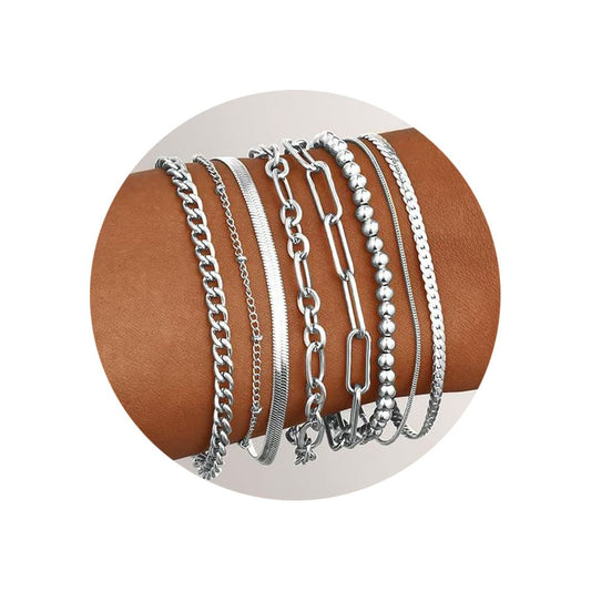 Platinum-Tone Chain Bracelet Collection, 8 Styles