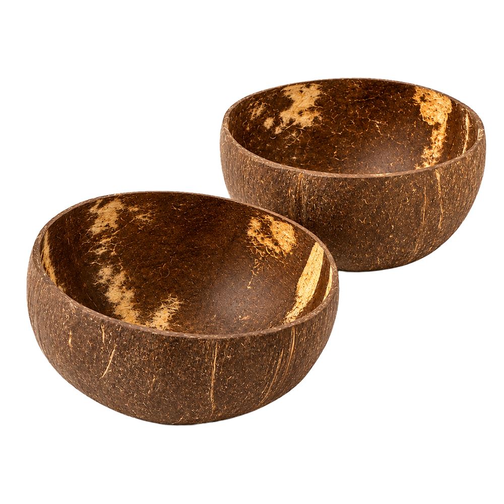 Natural Coconut Shell Bowls, Natural Uncoated Interior Small 8-11cm