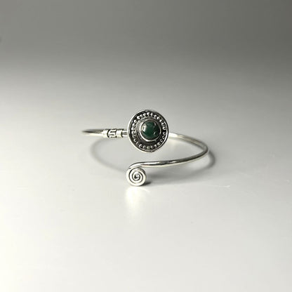 Silver-Plated Adjustable Boho Spiral Cuff Bangle - image 8