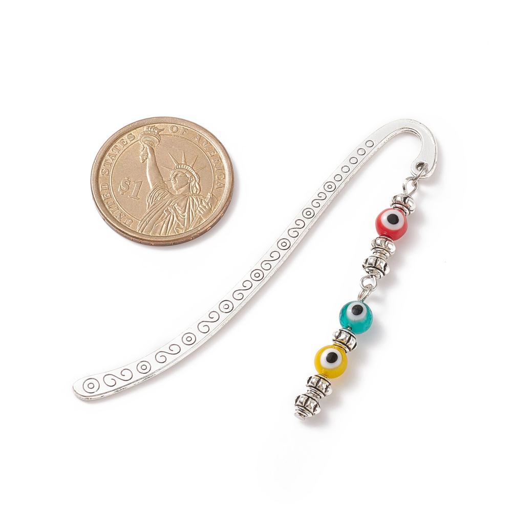 Evil Eye Beaded Bookmark, Assorted Colour