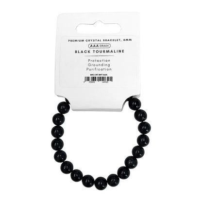 AAA Crystal Bracelet, 8mm, Black Tourmaline