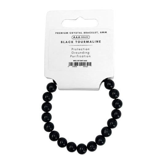 AAA Crystal Bracelet, 8mm, Black Tourmaline