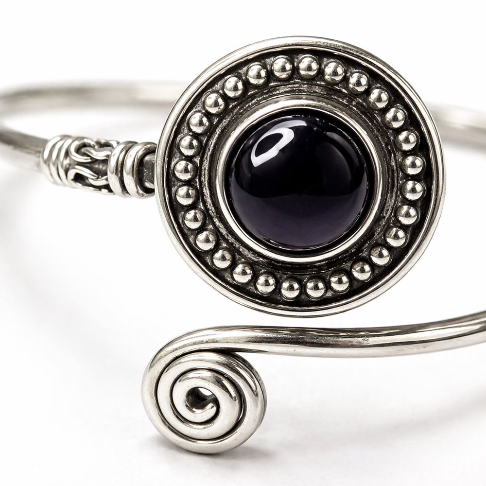 Silver-Plated Adjustable Boho Spiral Cuff Bangle - image 13