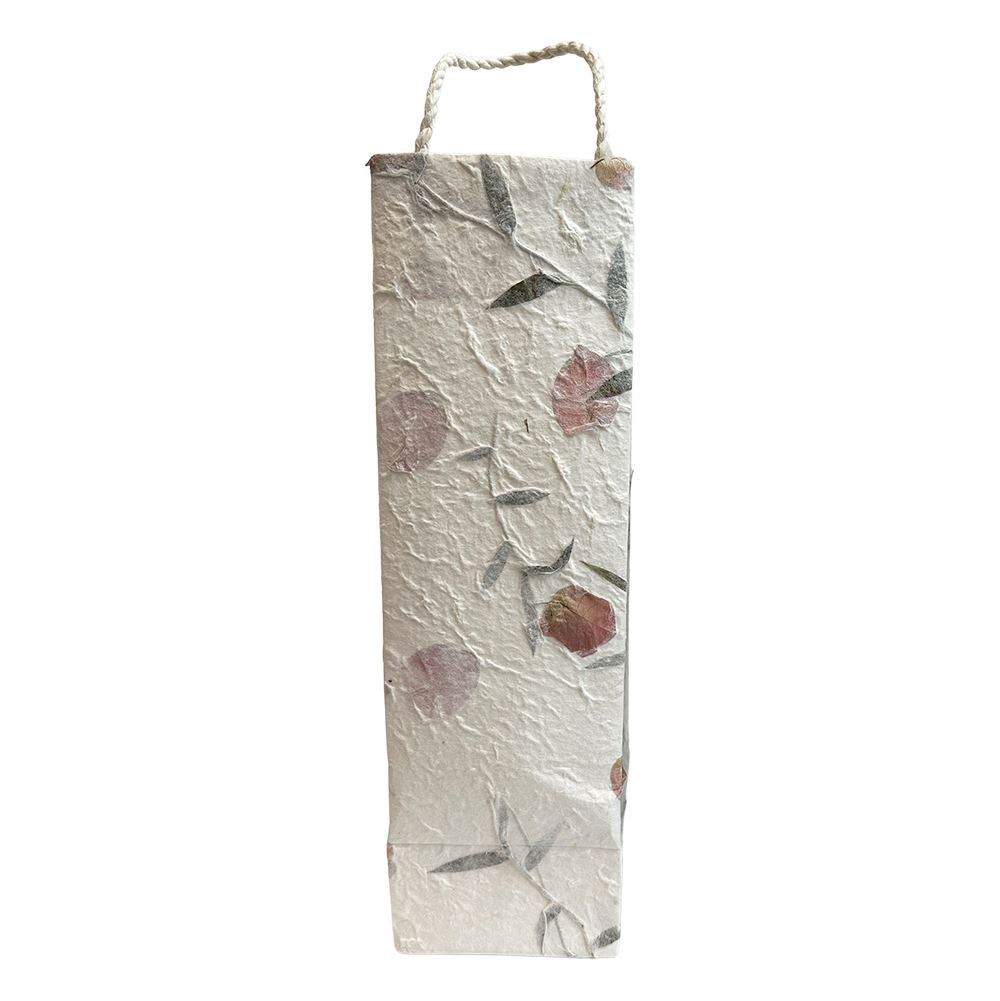 Mulberry Paper Wine Bag, Flowered, 10x34x10cm, Single