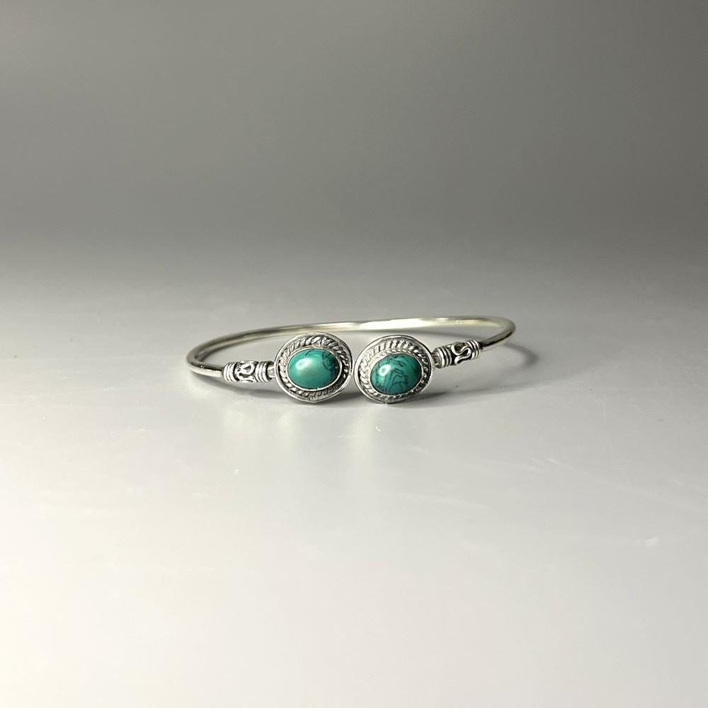 Silver-Plated Adjustable Boho Oval Cuff Bangle - image 14
