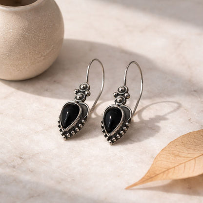 Silver-Plated Hanging Earwire Earrings (#05), 2x1cm