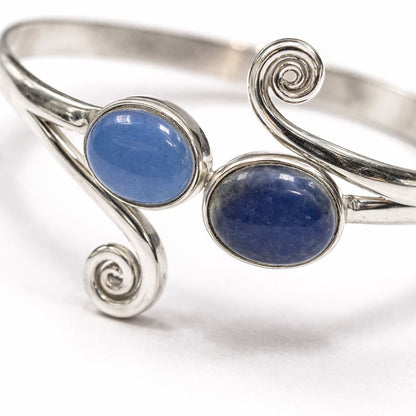 Silver-Plated Adjustable Oval Spiral Cuff Bangle - image 12