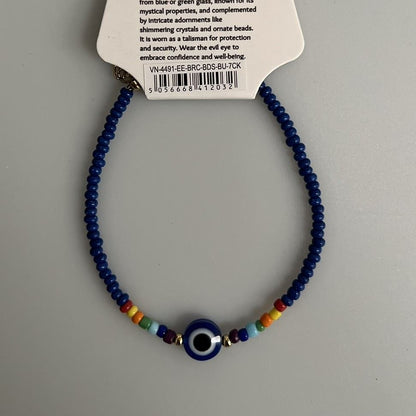 Evil Eye Bracelet, 7 Chakra Beads, (JIT)