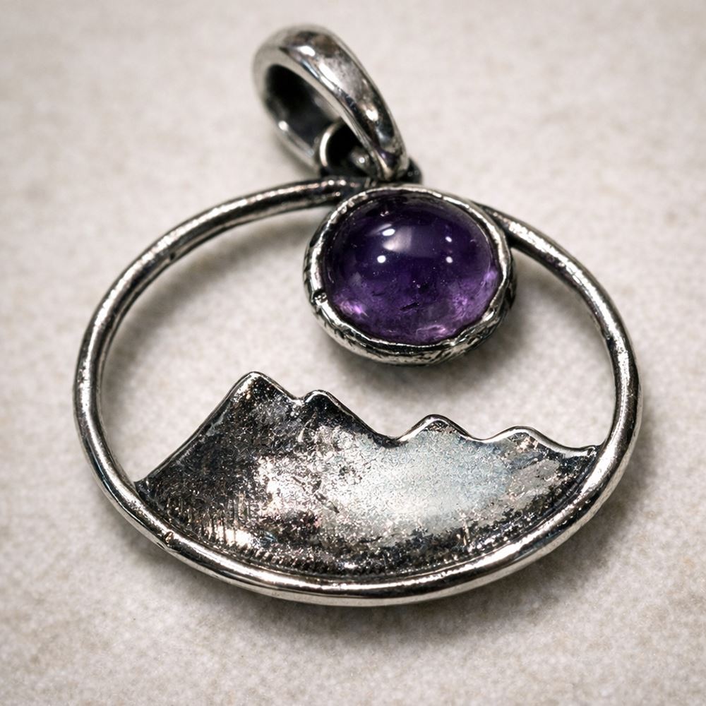 Silver-Plated Pendant (without Chain) (#02), 2.5x1.5cm