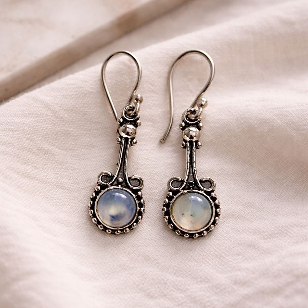 Silver-Plated Hanging Earwire Earrings (#03), 3x1cm