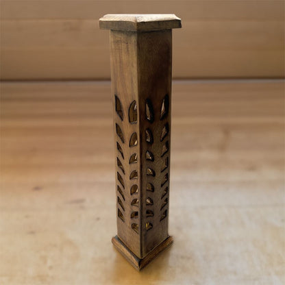 Mango Wood Incense Holder, 30x7x7cm, Tower Style