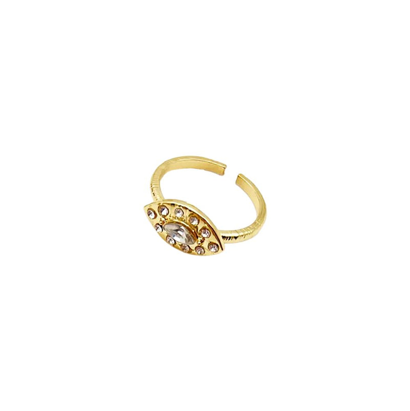 Evil Eye Ring, Gold (#6), Rhinestone Eye