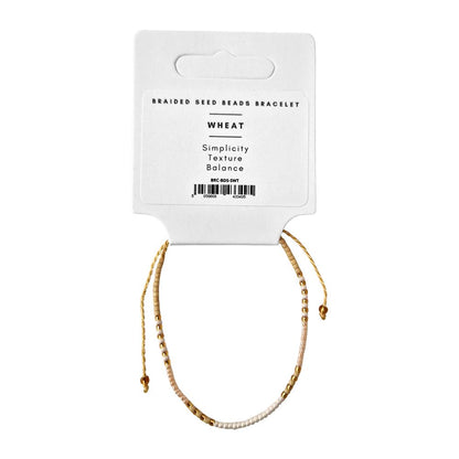 Braided Seed Beads Bracelet, Wheat