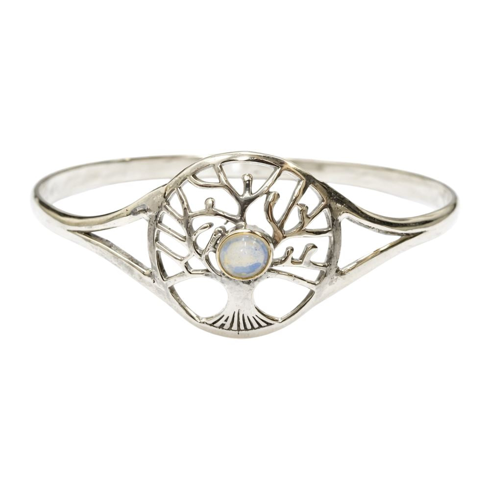 Silver-Plated Adjustable Tree of Life Cuff Bangle - image 9