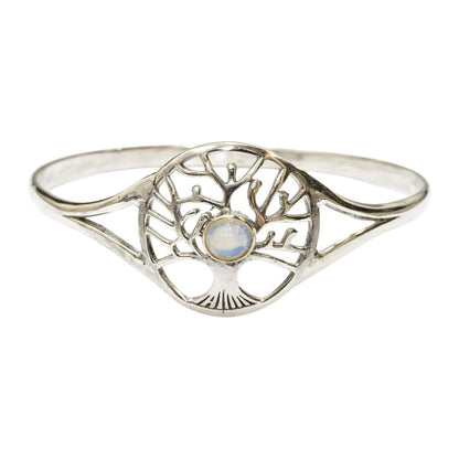 Silver-Plated Adjustable Tree of Life Cuff Bangle - image 9