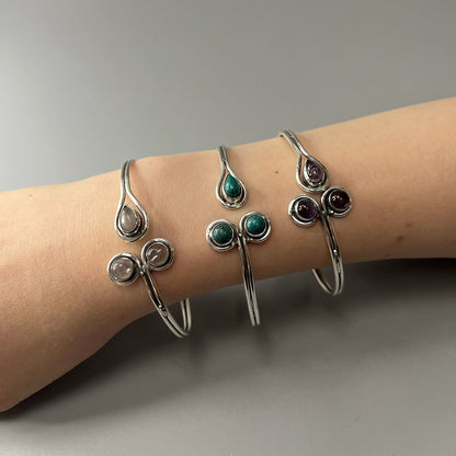 Silver Plated Adjustable Trinity Cuff Bangle - image 7