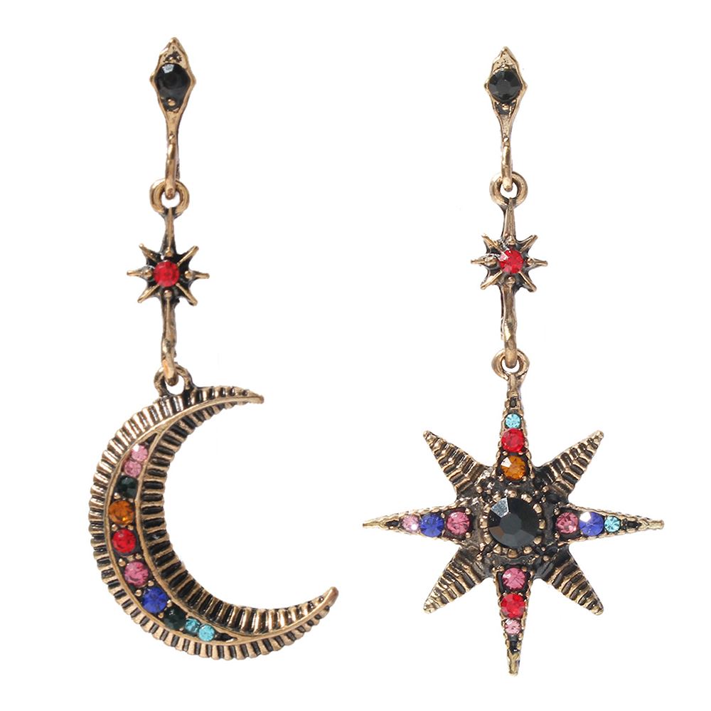 Star & Moon Drop Earrings
