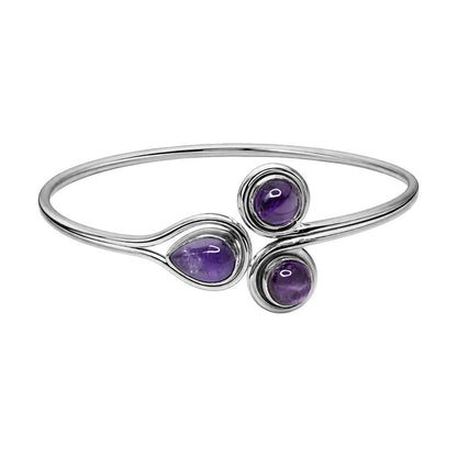 Silver Plated Adjustable Trinity Cuff Bangle - image 2