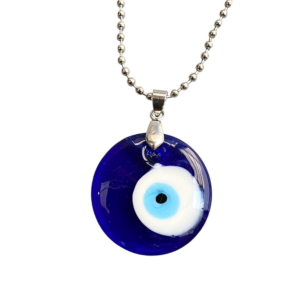 Evil Eye Pendant, Ball Chain, 3cm