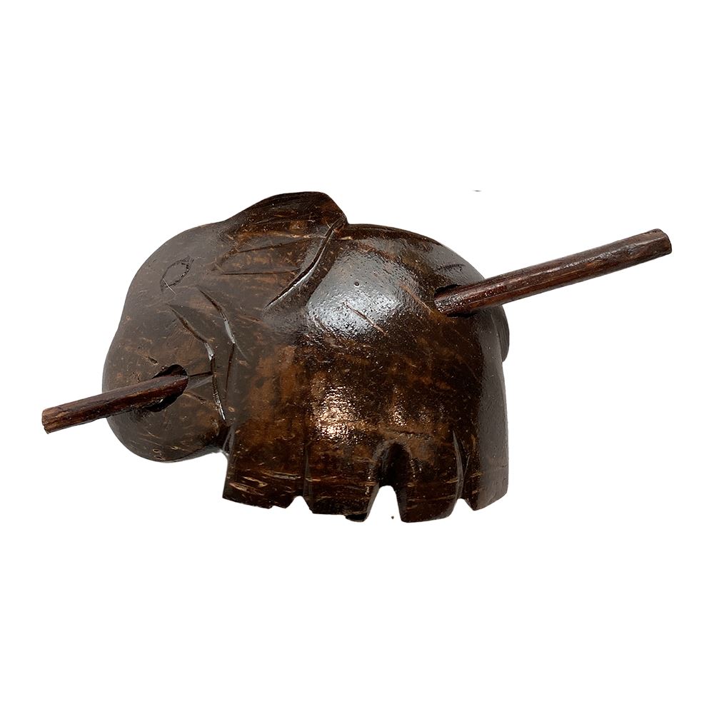 Coconut Shell Hair Pin, Elephant, 8x5cm