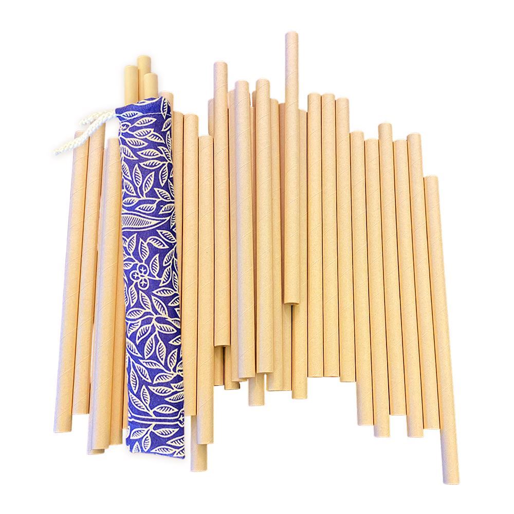 Disposable Bamboo Straws Bundle, 197x6mm, 100 pcs plus 197x10mm, 50 pcs