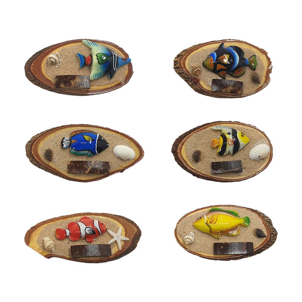Handmade Tropical Fish Fridge Magnets, Set of 6, Assorted