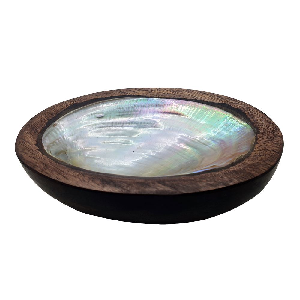 Sono Wood with Capiz Inlay Oval Dipping Bowl, 12cm